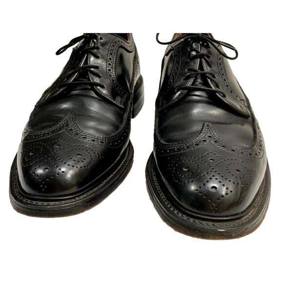 Vintage Hanover Black Leather Wingtips Longwings | USA 9.5 EEE - Picture 5 of 9